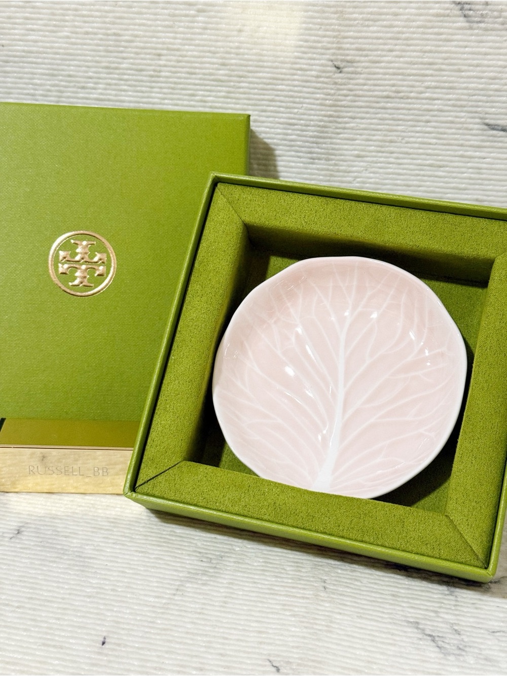 Tory Burch x Dodie Thayer Lettuce Ware Ceramic Trinket Dish (Light Pink)